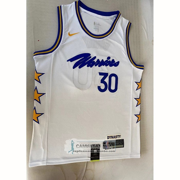 Camiseta Golden State Warriors Stephen Curry NO 30 Champs Whitestars 2022-23 Blanco